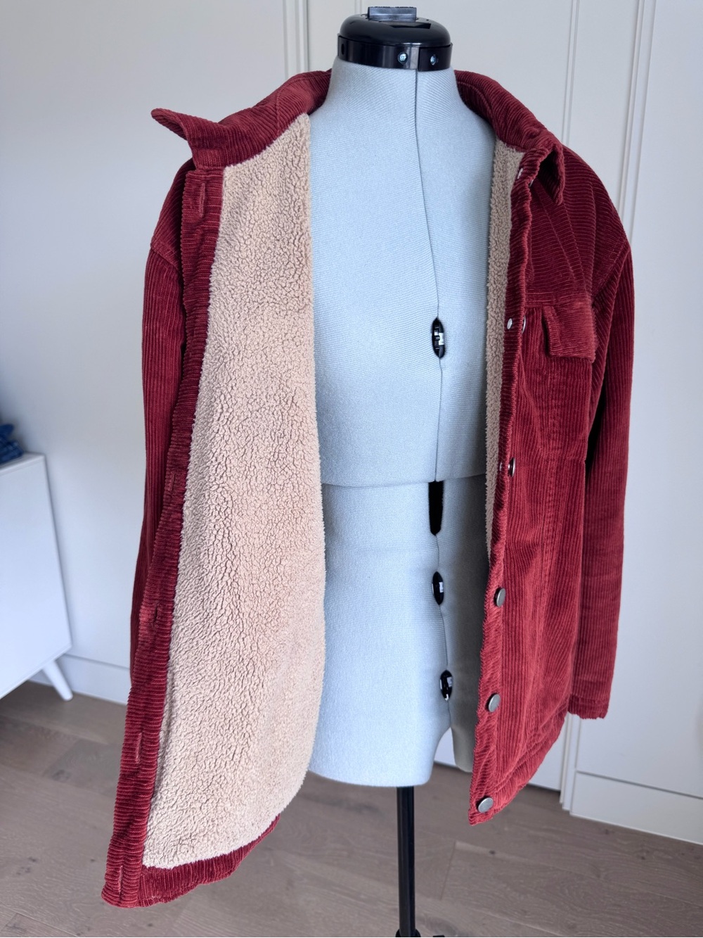 Roxy Billie Corduroy Sherpa-lined Trucker Jacket Burnt Orange - Picture 4 of 9
